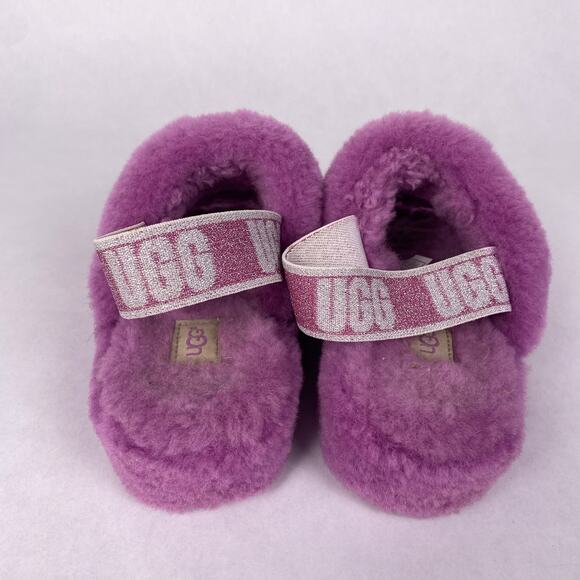UGG Fluff Yeah Slide Sandals in Berry Pink 7 - Picture 3 of 6